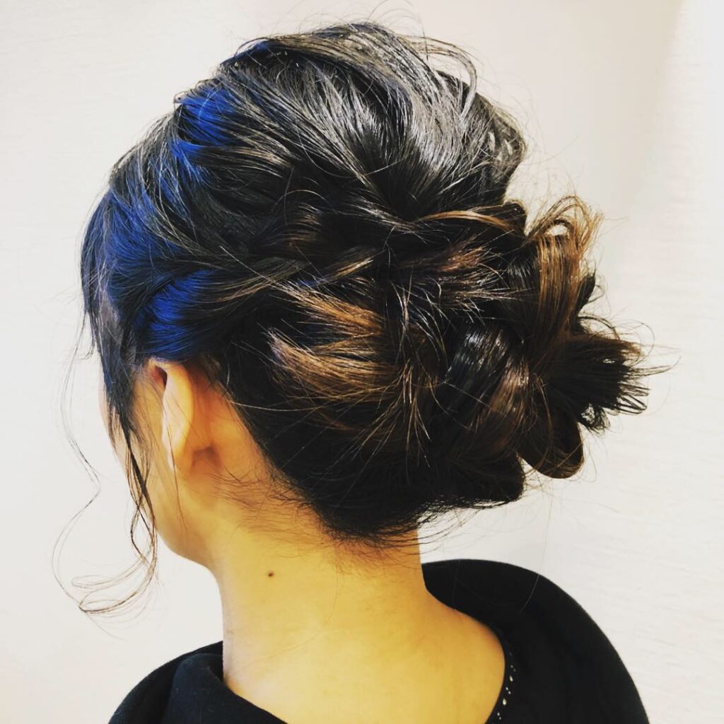 成人式ヘアセット✨ 簡単編み込みアレンジ✨